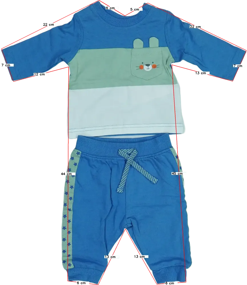 Blue Ergee 2-piece set - Top &amp; Bottom EU 56 / UK Newborn / US Newborn