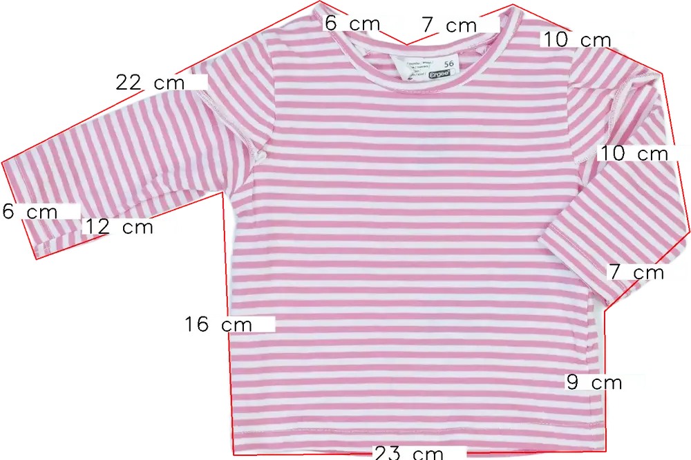 Rózsaszín Ergee Hosszú ujjú felső EU 56 / UK Újszülött / US Újszülött