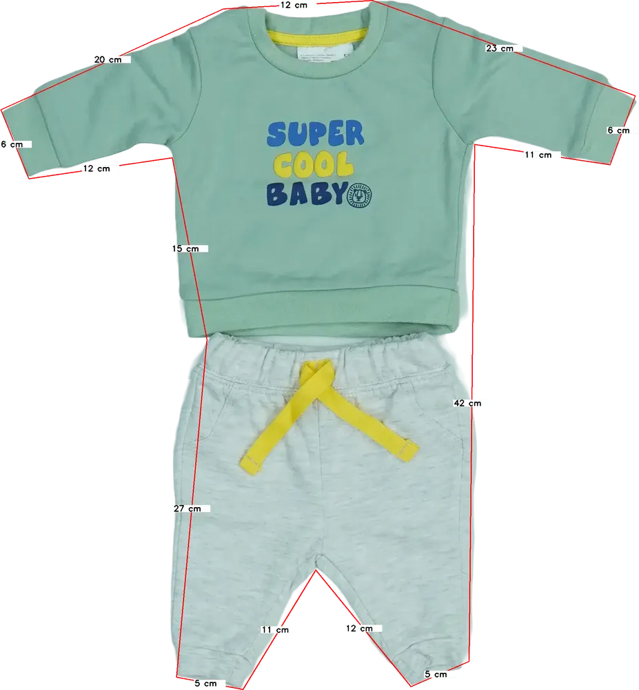 Green Ergee 2-piece set - Top &amp; Bottom EU 50 / UK Newborn / US Newborn