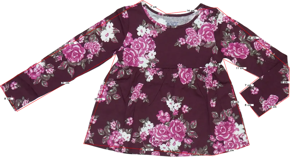 Bordó Children's Place Tunika EU 104 / UK 4 év / US 4T/XS