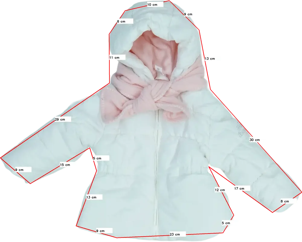 Fehér The Baby Club Télikabát EU 80 / UK 9-12 hónap / US 12 hónap