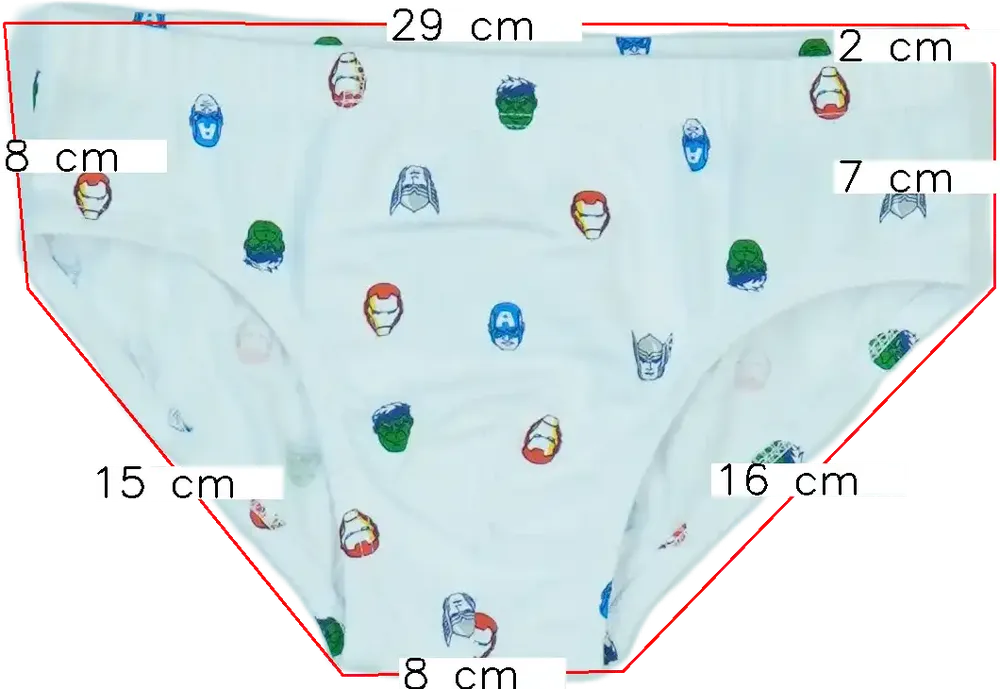 Fehér Marvel Fiú / Férfi alsónadrág EU 122 / UK 7 év / US 7 év/M