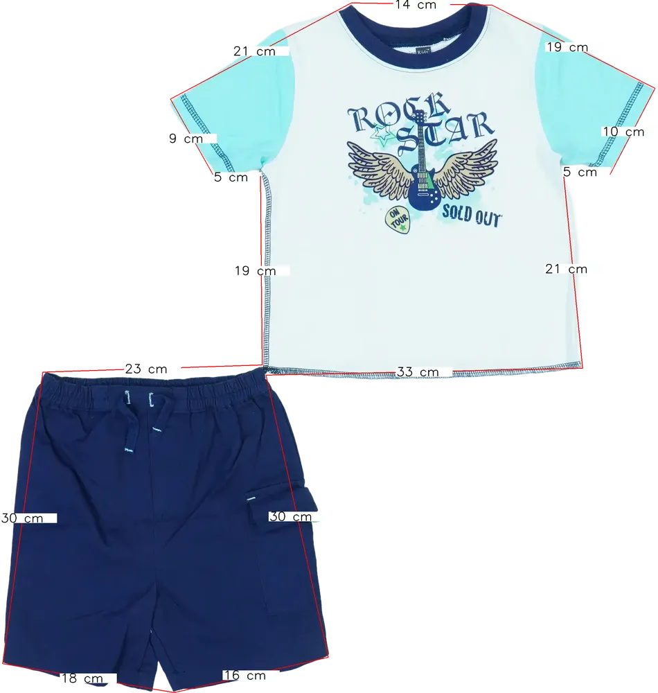 Többszínű Vitamin Kids 2 részes szett - Felsőruházat és nadrág EU 92 / UK 2 év / US 2T