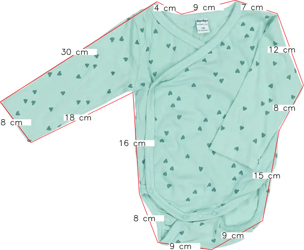 Zöld DopoDopo Hosszú ujjú body EU 74 / UK 6-9 hónap / US 6-9 hónap
