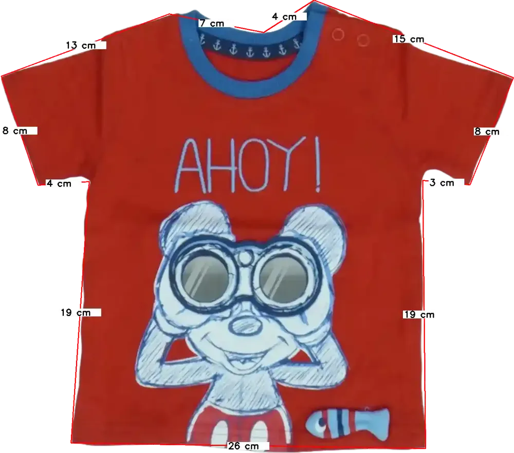 Piros Disney Póló EU 68 / UK 3-6 hónap / US 3-6 hónap