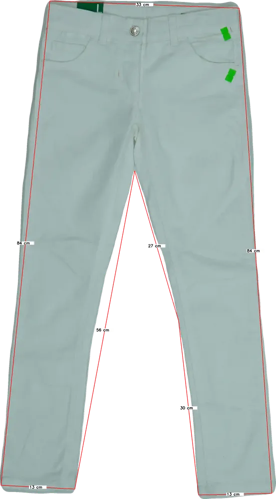 Fehér Benetton Farmernadrág EU 140 / UK 10 év / US 10 év/L