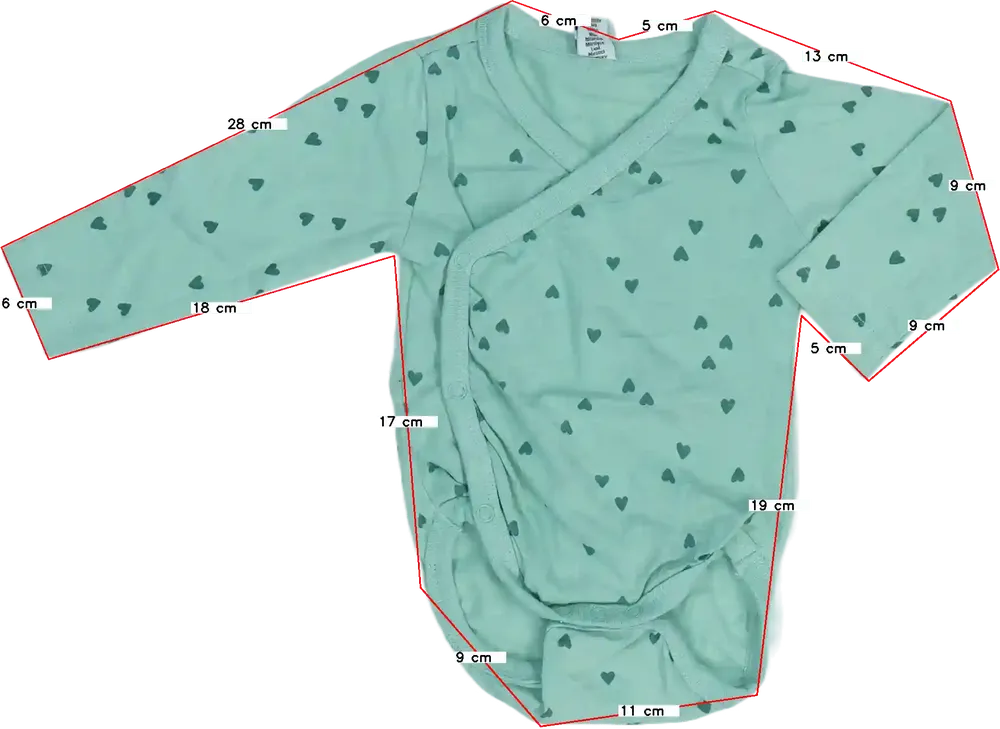 Zöld DopoDopo Hosszú ujjú body EU 62 / UK 0-3 hónap / US 0-3 hónap
