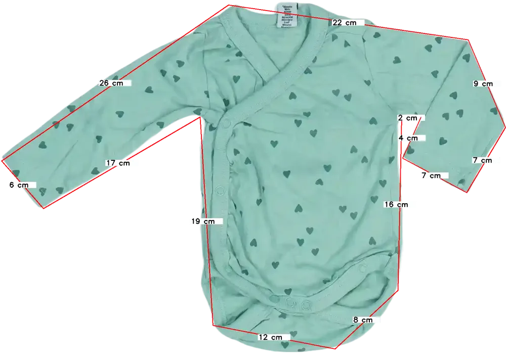 Zöld DopoDopo Hosszú ujjú body EU 56 / UK Újszülött / US Újszülött