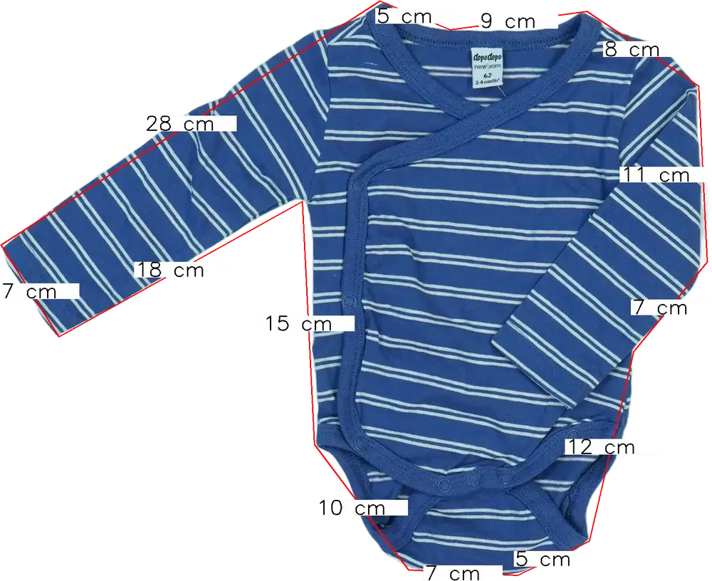 Kék DopoDopo Hosszú ujjú body EU 62 / UK 0-3 hónap / US 0-3 hónap