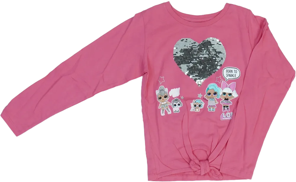 Rózsaszín LOL Hosszú ujjú felső EU 128 / UK 8 év / US 8 év/M