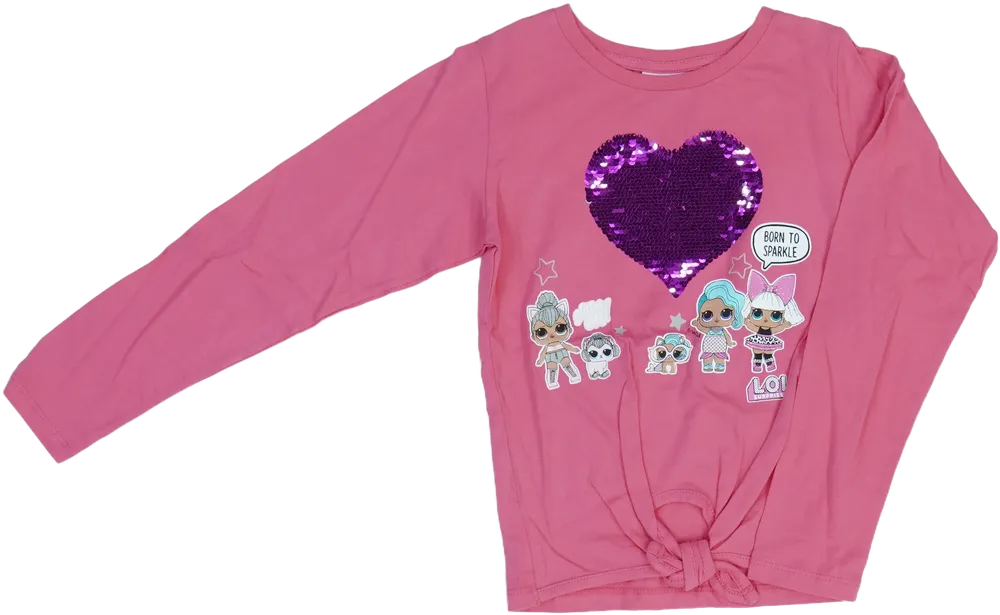 Rózsaszín LOL Hosszú ujjú felső EU 128 / UK 8 év / US 8 év/M