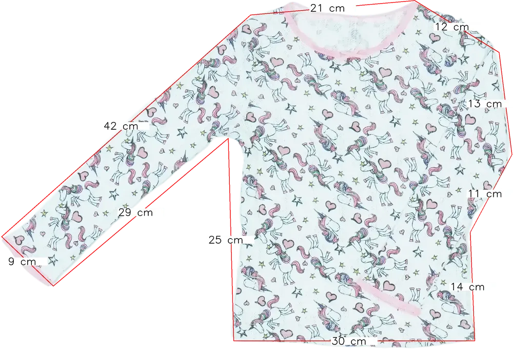 Fehér Primark Hosszú ujjú felső EU 122 / UK 7 év / US 7 év/M