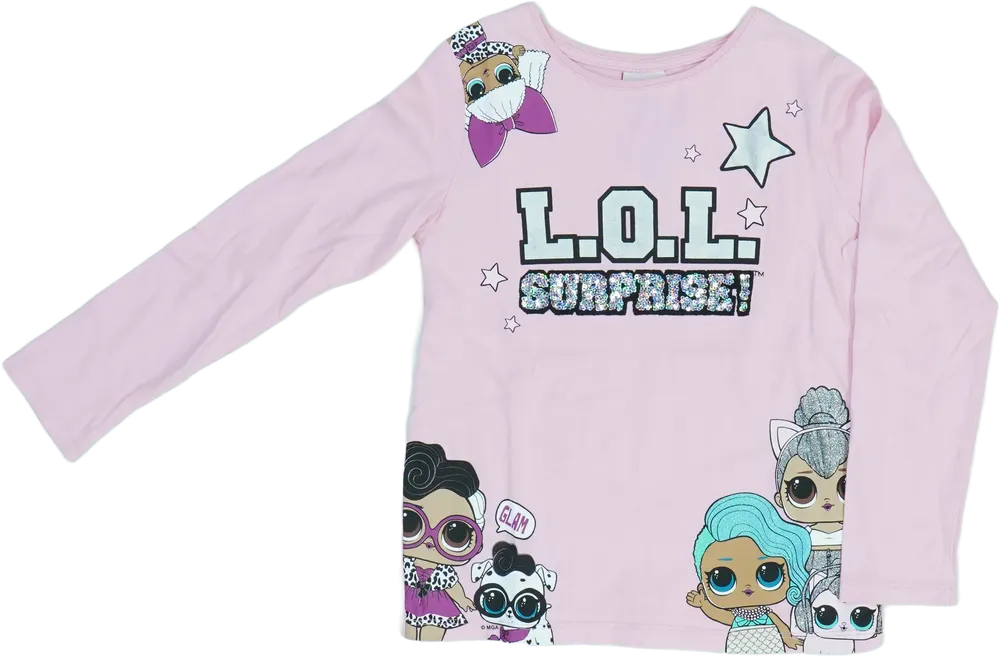 Rózsaszín LOL Hosszú ujjú felső EU 128 / UK 8 év / US 8 év/M