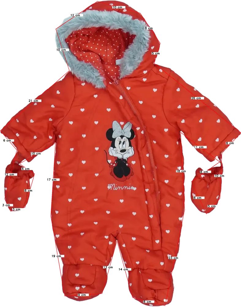 Piros Disney Baby overál EU 62 / UK 0-3 hónap / US 0-3 hónap