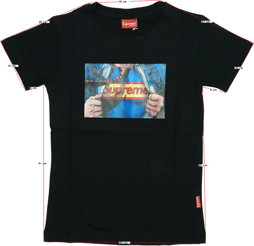 Fekete Supreme Póló EU 152 / UK 12 év / US 12 év/L