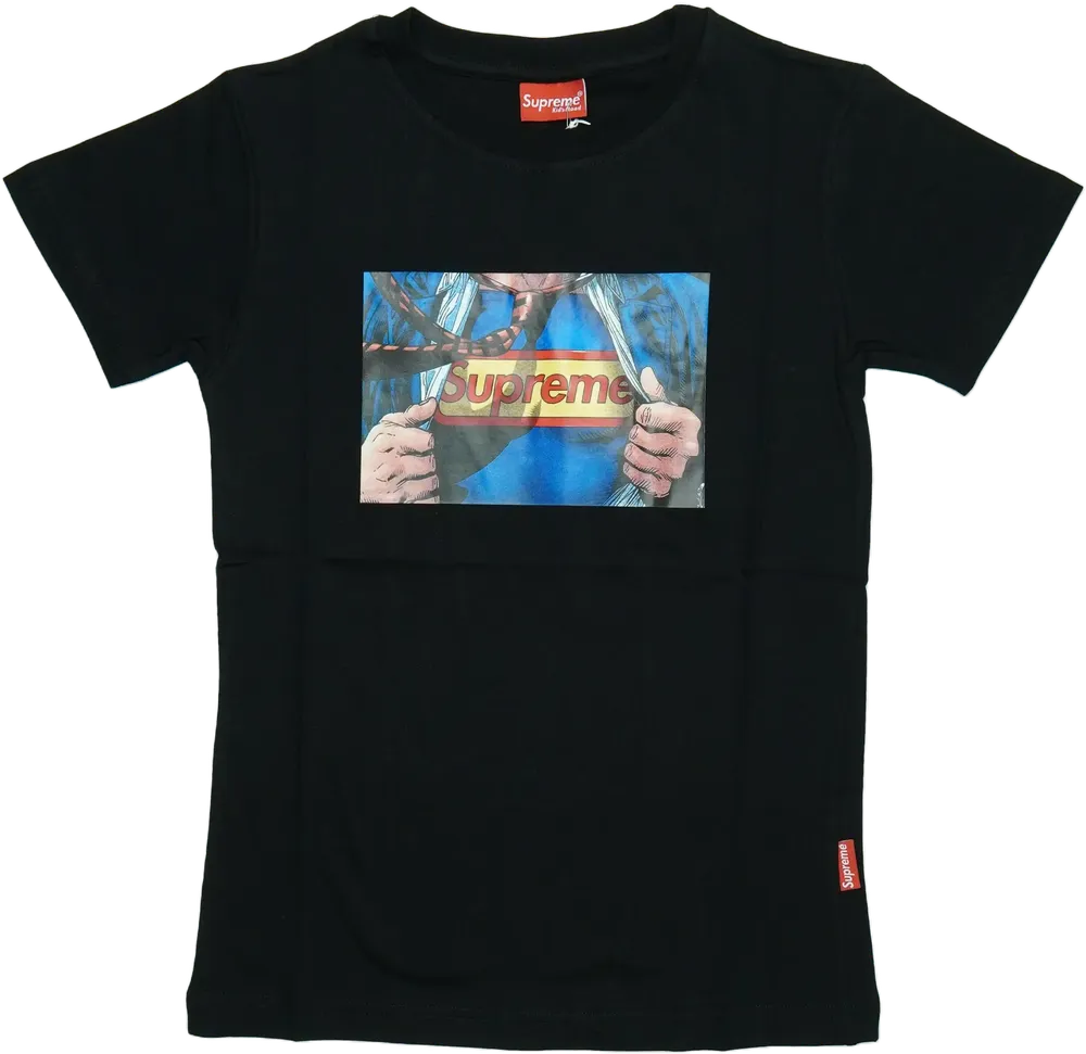 Fekete Supreme Póló EU 152 / UK 12 év / US 12 év/L