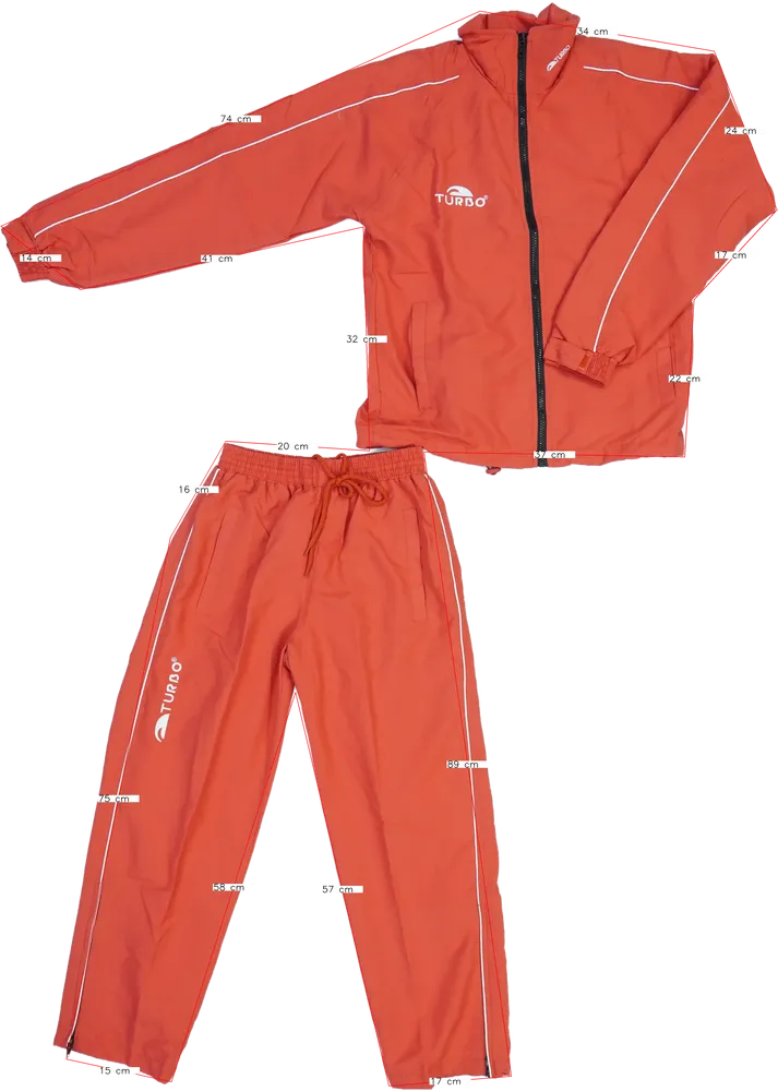 Piros Turbo 2 részes szett - Felsőruházat és nadrág EU 140 / UK 10 év / US 10 év/L
