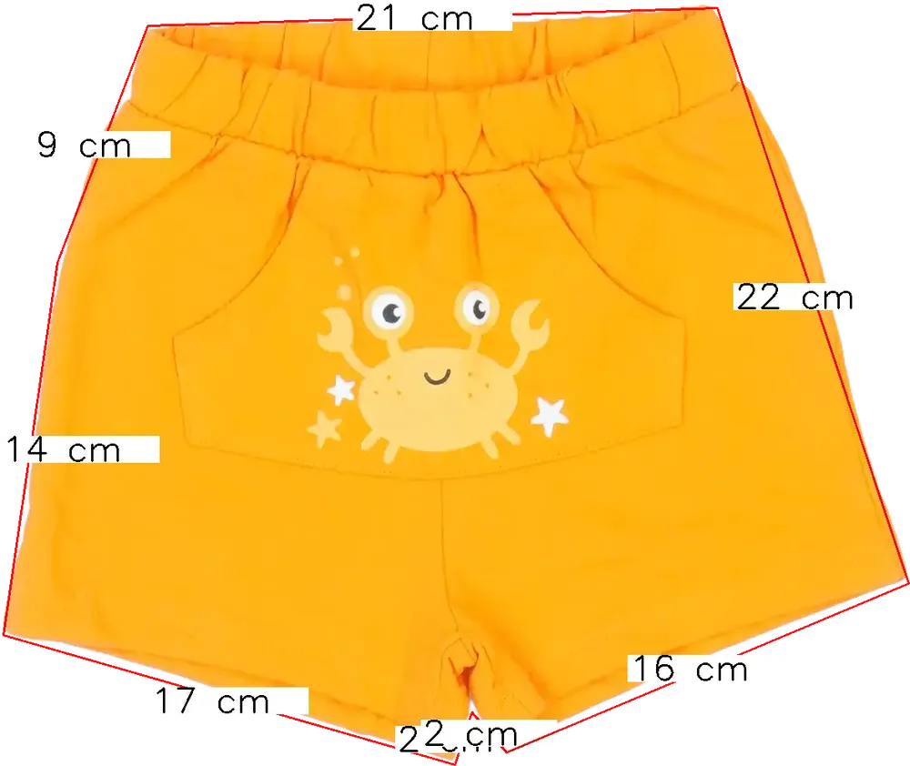 Sárga (narancs) Ergee Rövidnadrág EU 80 / UK 9-12 hónap / US 12 hónap