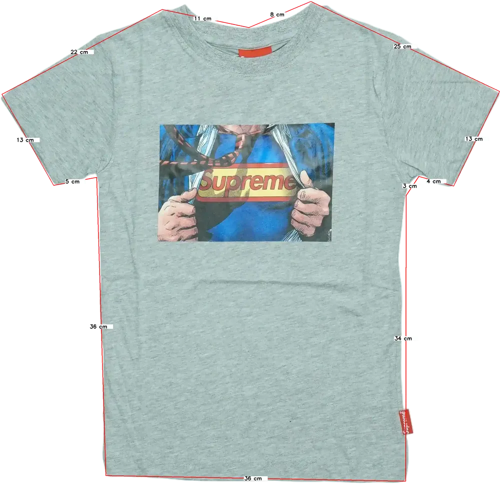 Szürke Supreme Póló EU 128 / UK 8 év / US 8 év/M