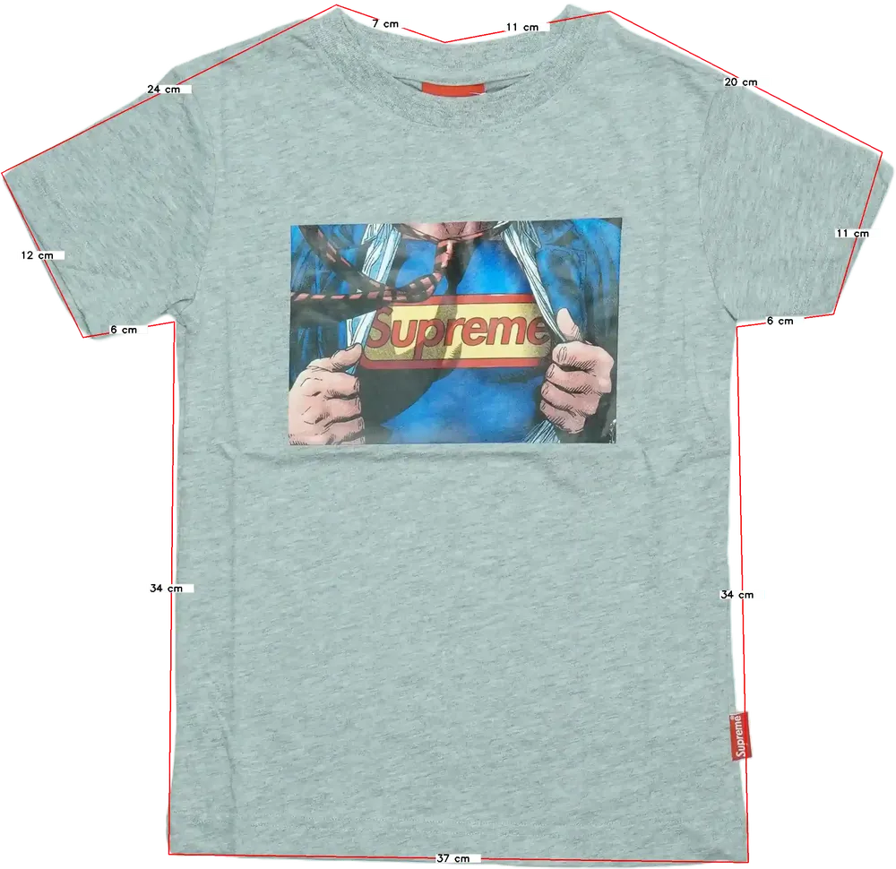 Szürke Supreme Póló EU 116 / UK 6 év / US 6 év/S