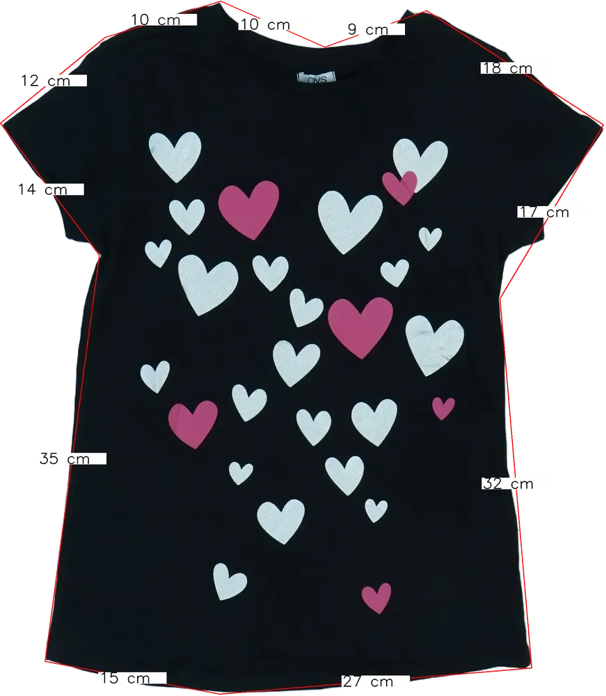 Fekete OVS Póló EU 152 / UK 12 év / US 12 év/L