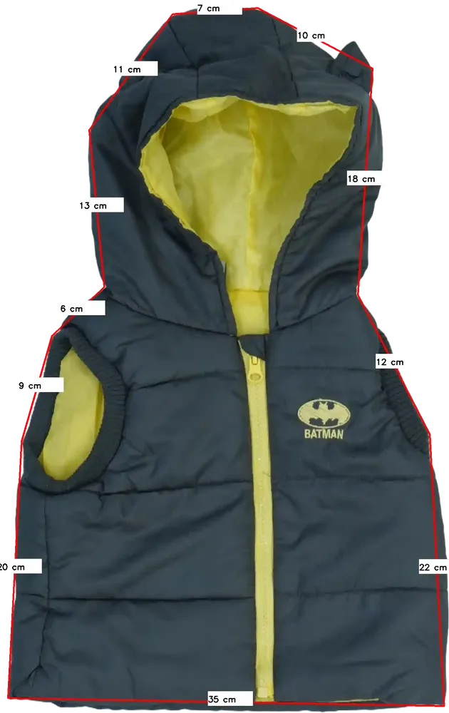 Szürke Batman Mellény EU 92 / UK 2 év / US 2T