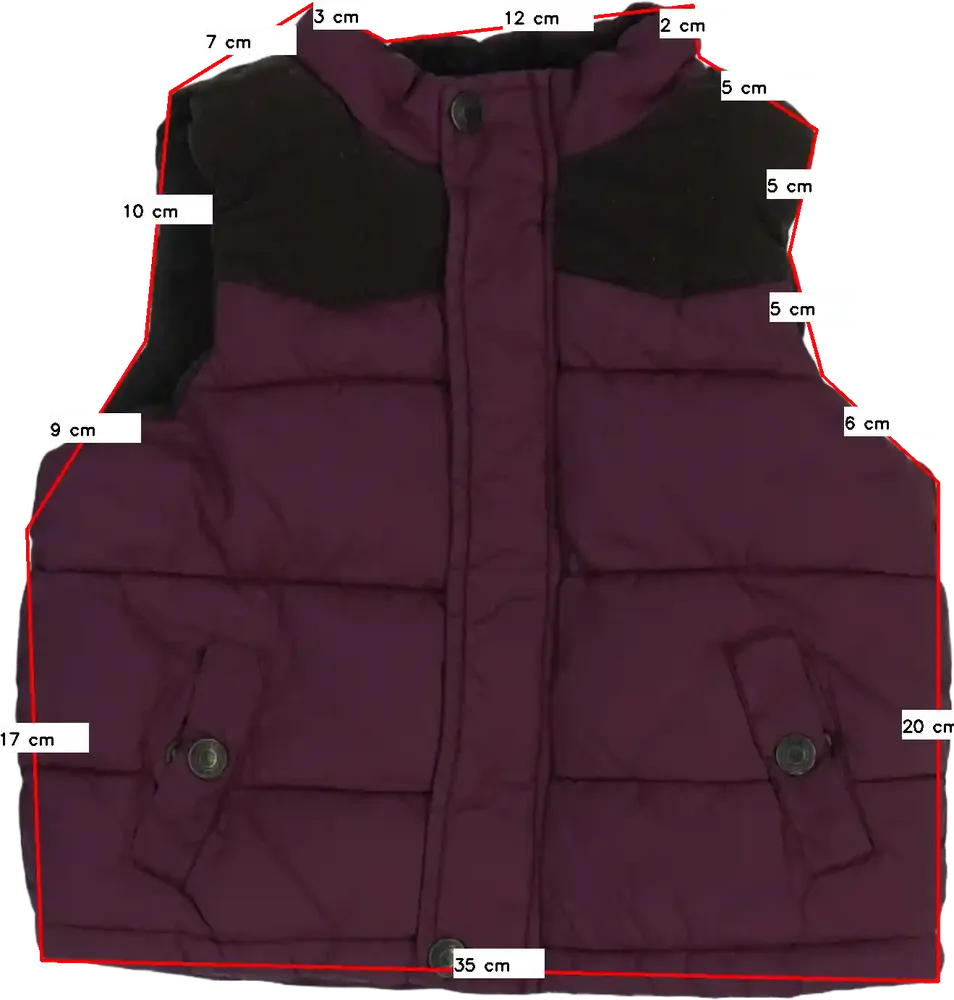 Bordó Rebel Mellény EU 92 / UK 2 év / US 2T