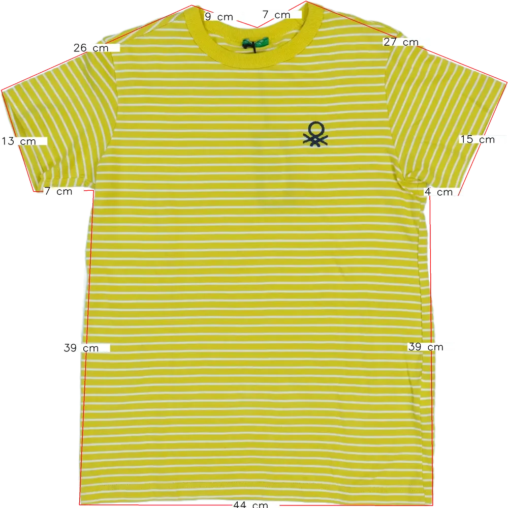 Sárga Benetton Póló EU 158 / UK 13 év / US 14 év/XL