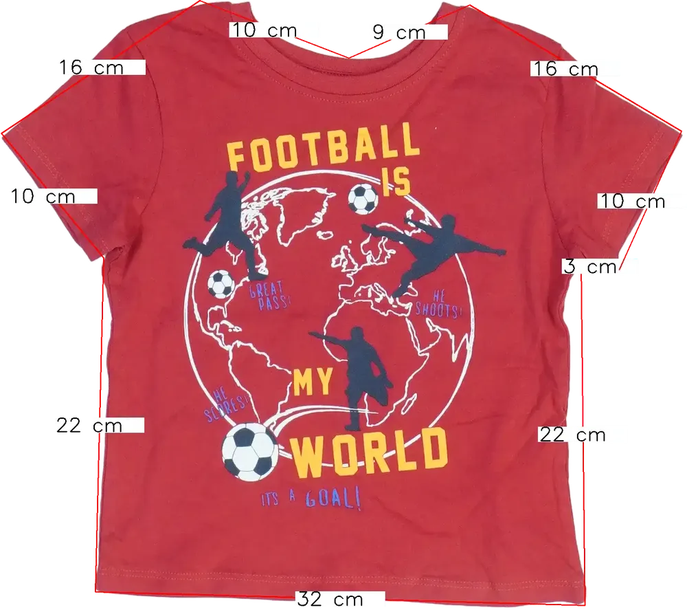 Piros Primark Póló EU 92 / UK 2 év / US 2T