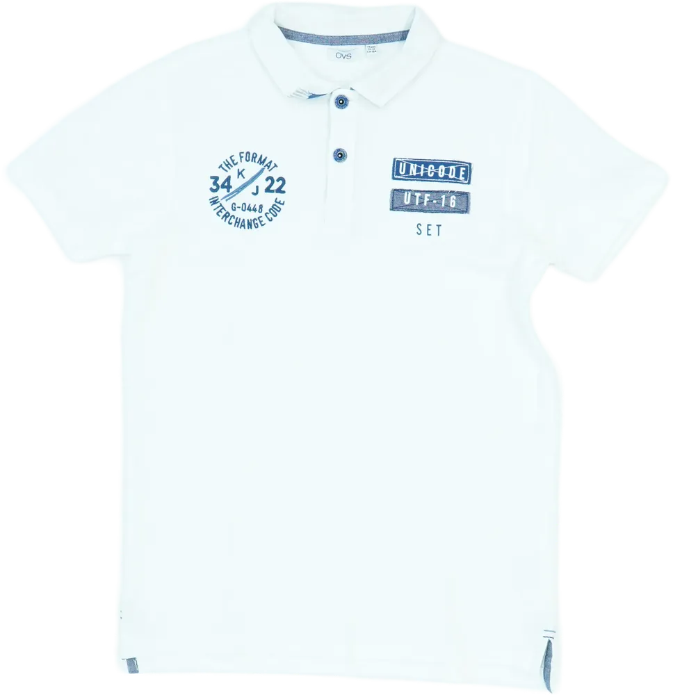 Fehér OVS Galléros póló EU 164 / UK 14 év / US 14 év/XL