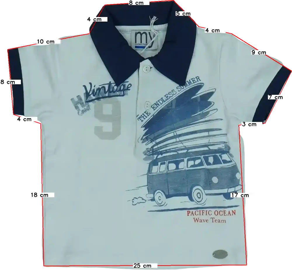 Fehér My Collections Galléros póló EU 74 / UK 6-9 hónap / US 6-9 hónap