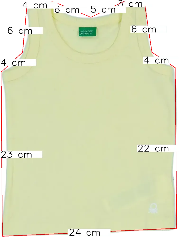 Sárga Benetton Fiú / Férfi trikó EU 62 / UK 0-3 hónap / US 0-3 hónap