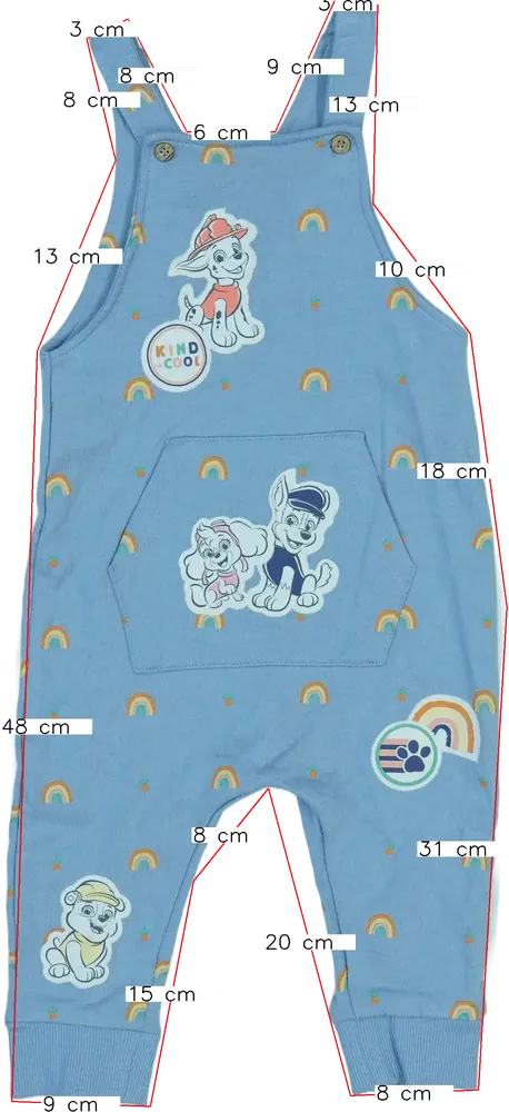 Blue Paw Patrol Bib overal and shorts EU 86 / UK 12-18 months / US 18 months