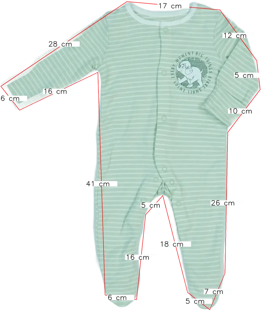 Zöld Disney Hosszú ujjú rugdalózó EU 62 / UK 0-3 hónap / US 0-3 hónap