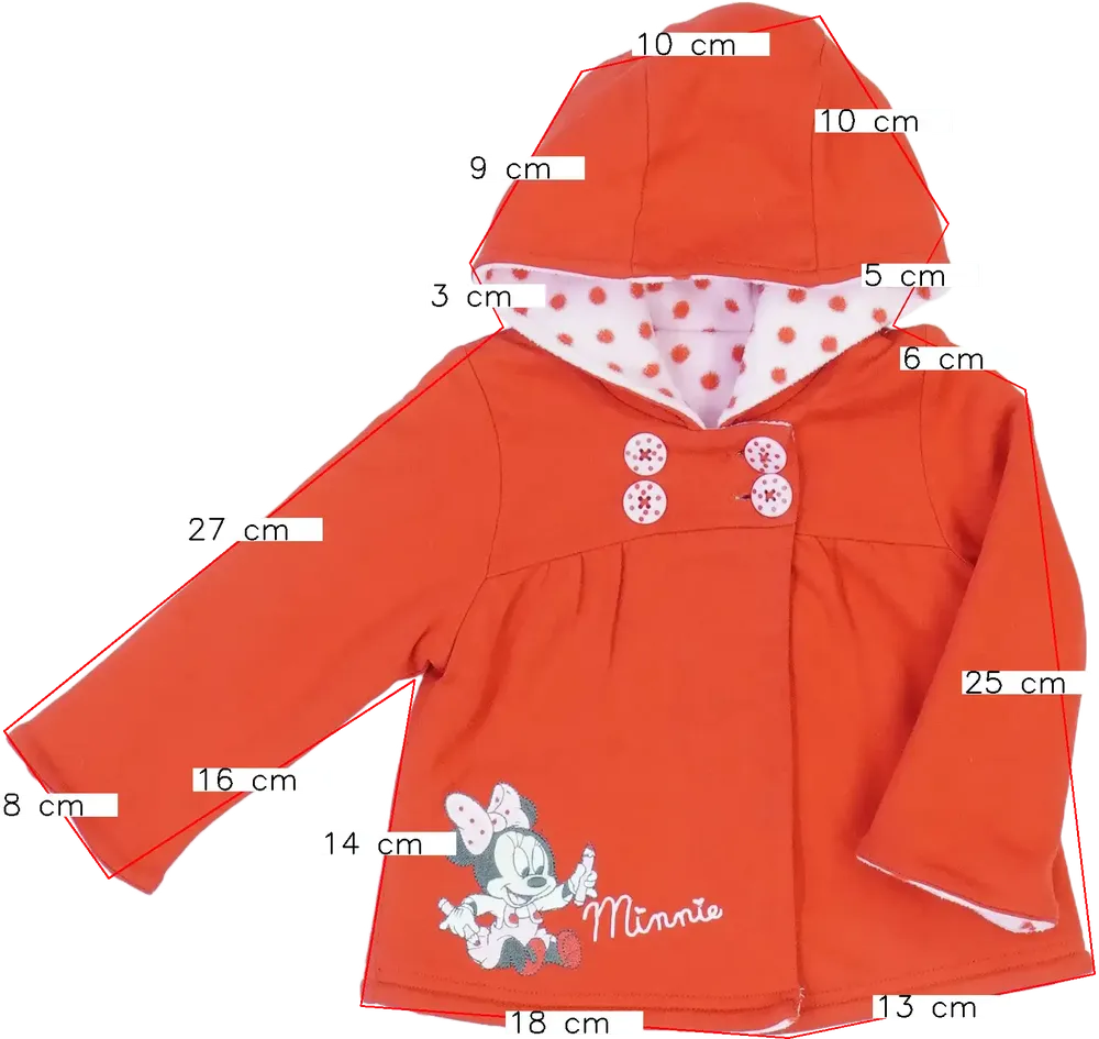 Piros Disney Átmeneti kabát EU 62 / UK 0-3 hónap / US 0-3 hónap