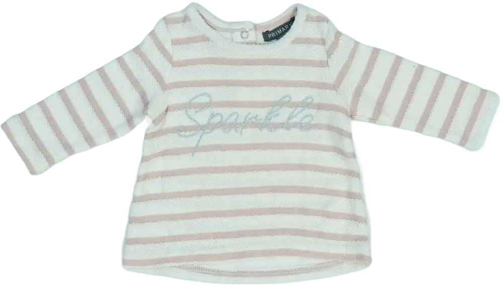 Fehér Primark Hosszú ujjú felső EU 68 / UK 3-6 hónap / US 3-6 hónap