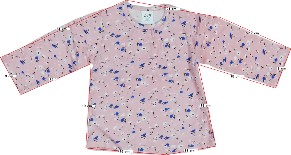 Rózsaszín Baby Hosszú ujjú felső EU 74 / UK 6-9 hónap / US 6-9 hónap