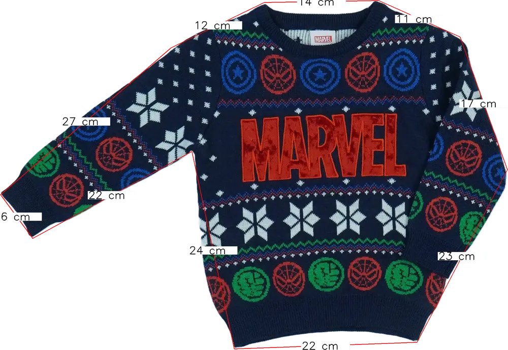 Kék Marvel Kötött pulcsi EU 92 / UK 2 év / US 2T