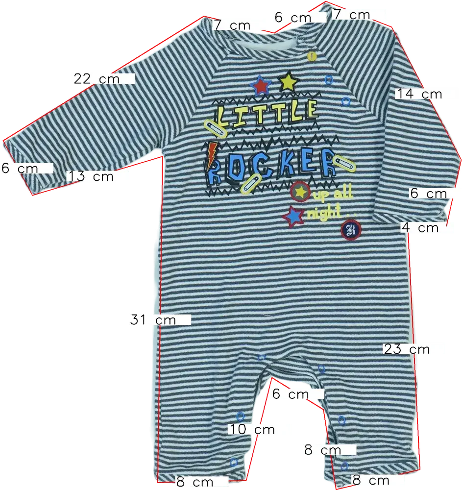 Többszínű Baby Hosszú ujjú rugdalózó EU 50 / UK Újszülött / US Újszülött