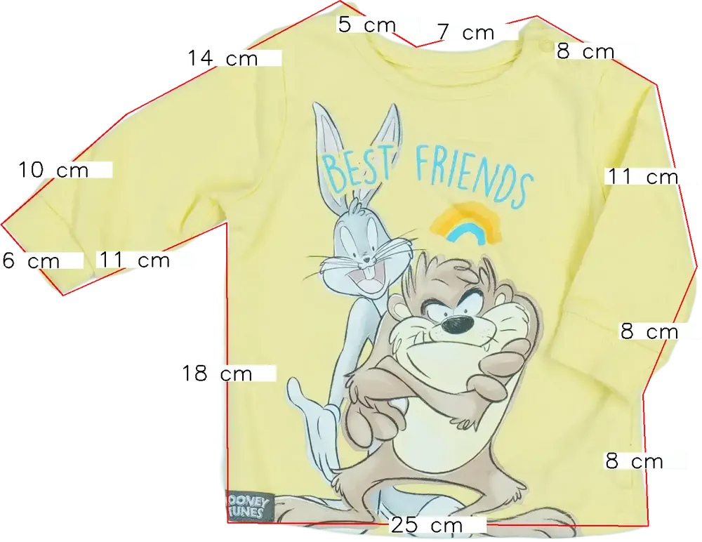 Sárga Looney Tunes Pulóver EU 62 / UK 0-3 hónap / US 0-3 hónap