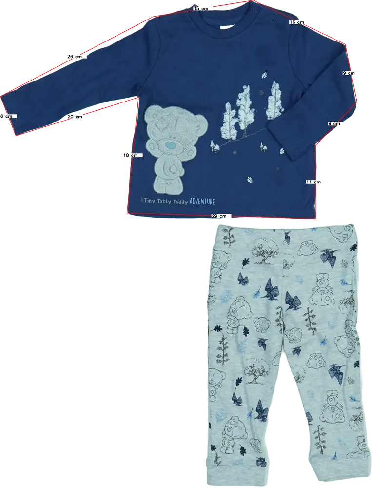 Multicoloured Tiny Tatty Teddy 2-piece set - Top &amp; Bottom EU 80 / UK 9-12 months / US 12 months