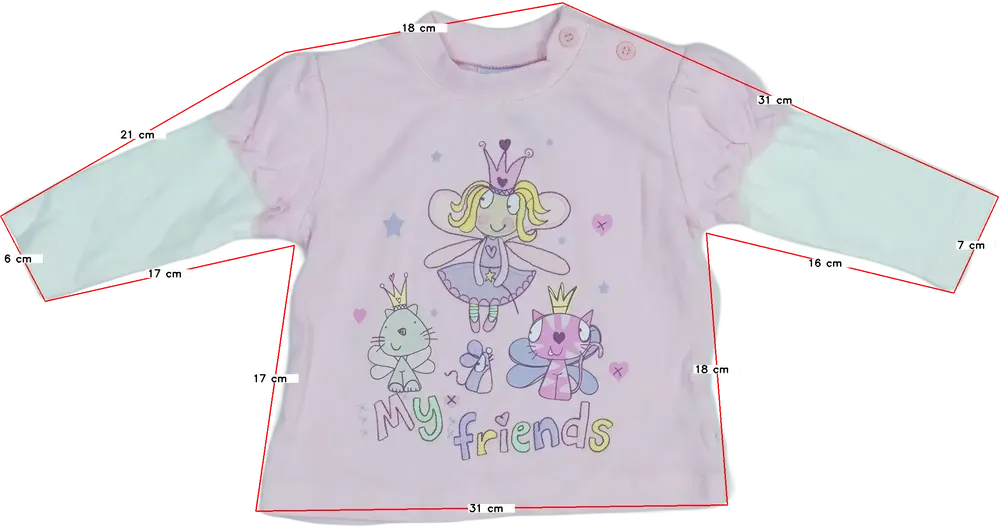 Rózsaszín Cherokee Hosszú ujjú felső EU 74 / UK 6-9 hónap / US 6-9 hónap