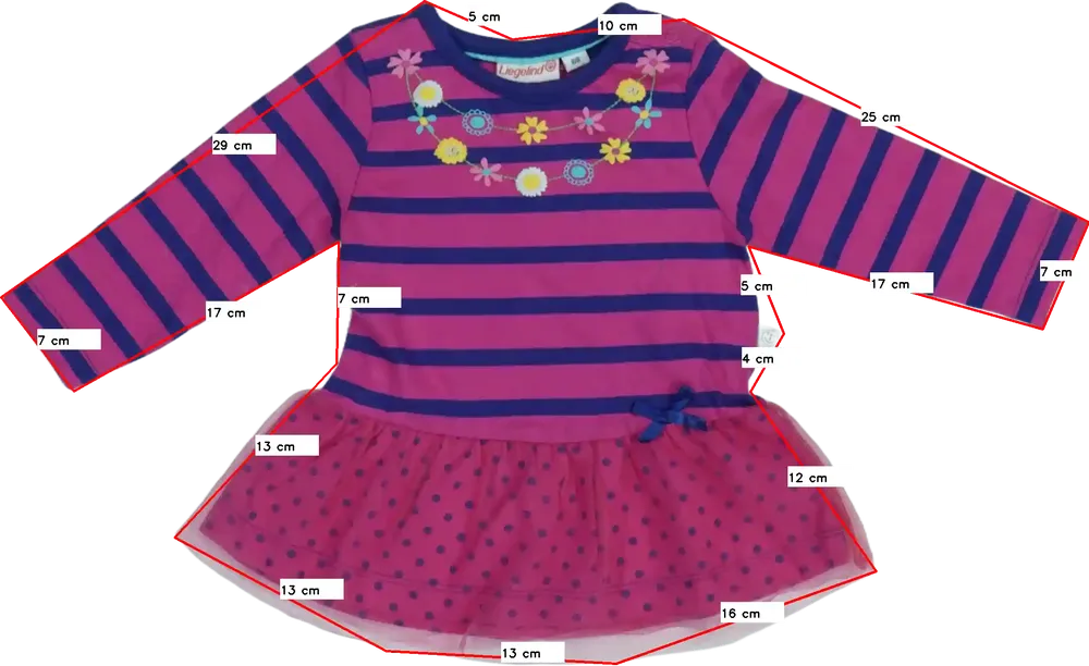 Rózsaszín Liegelind Ruha EU 68 / UK 3-6 hónap / US 3-6 hónap