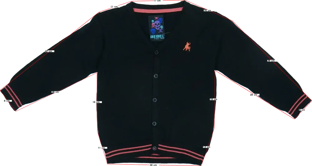 Fekete Rebel Kardigán EU 116 / UK 6 év / US 6 év/S