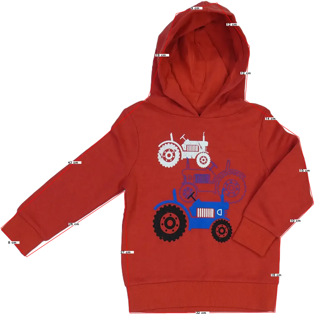 Piros C&amp;A Kapucnis pulóver EU 122 / UK 7 év / US 7 év/M