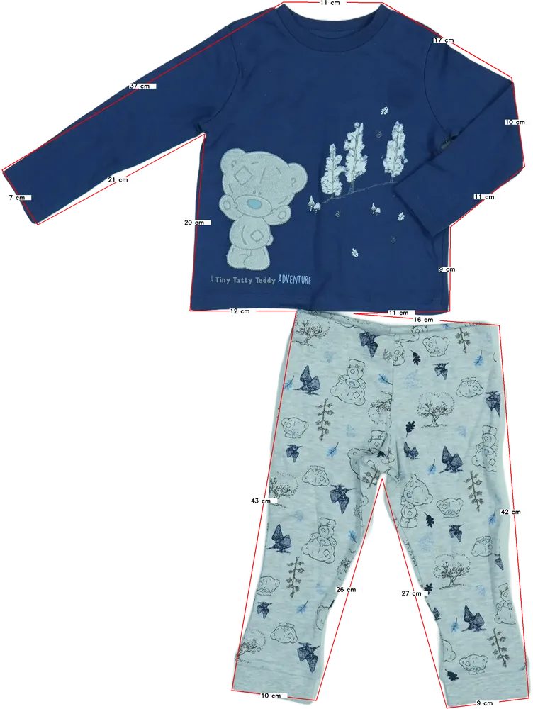 Többszínű Tiny Tatty Teddy 2 részes szett - Felsőruházat és nadrág EU 86 / UK 12-18 hónap / US 18 hónap