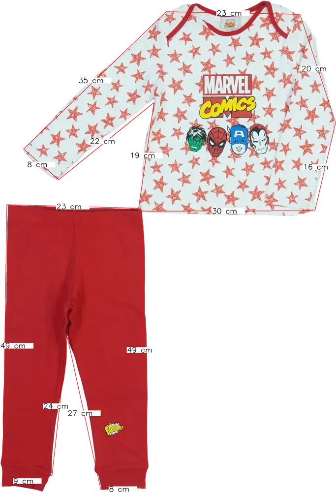 Piros Marvel Pizsama EU 92 / UK 2 év / US 2T