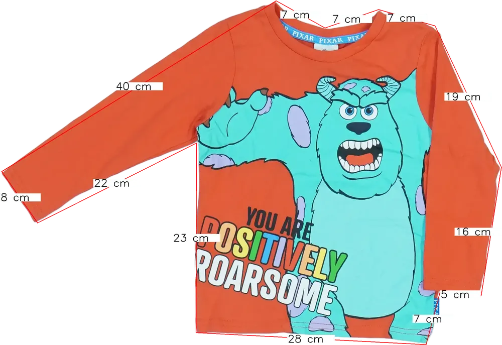 Piros Pixar Hosszú ujjú felső EU 92 / UK 2 év / US 2T