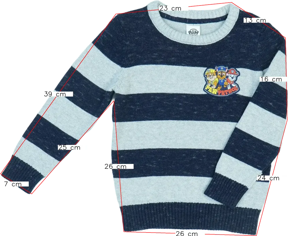 Szürke Paw Patrol Kötött pulcsi EU 110 / UK 5 év / US 5 év/XS