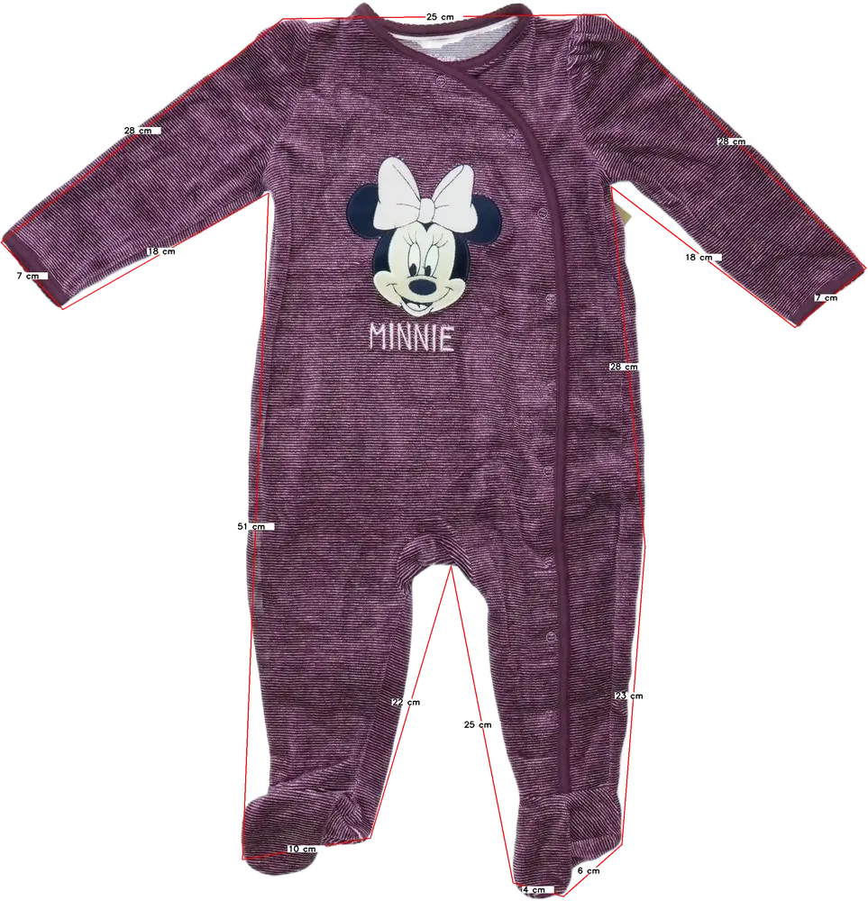 Bordó Disney Hosszú ujjú rugdalózó EU 80 / UK 9-12 hónap / US 12 hónap